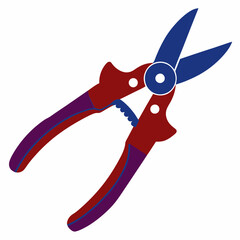 Pruning Shears Black Silhouette Vector on White Background