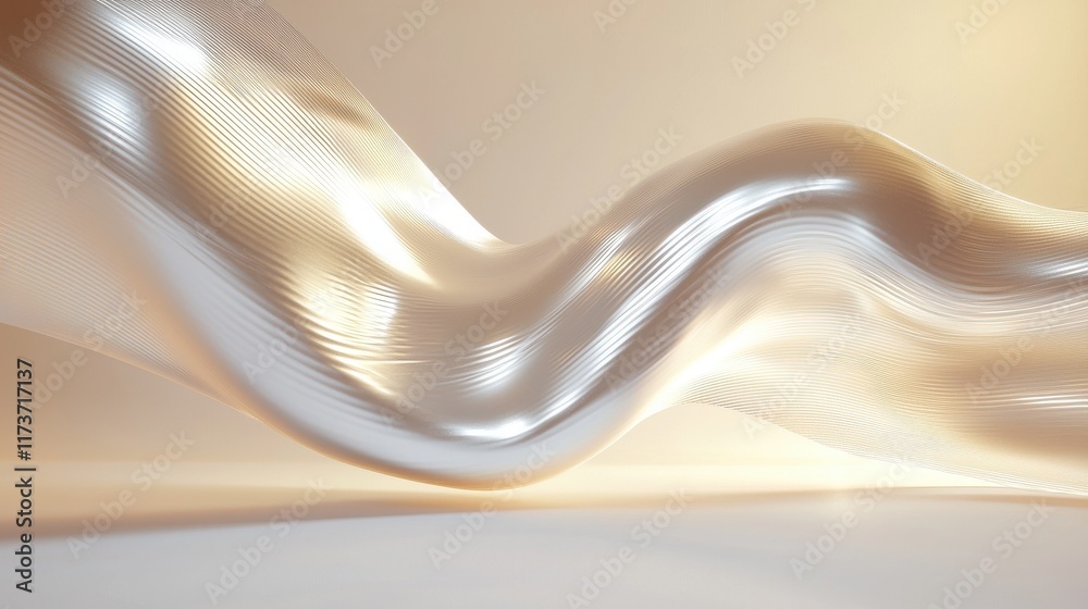Poster dynamic digital abstract background with virtual reality distortion in modern design soft color pale