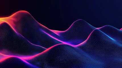 Fototapeta premium Dynamic digital abstract holographic background sci-fi visualization graphic design vibrant colors landscaped view futuristic concept