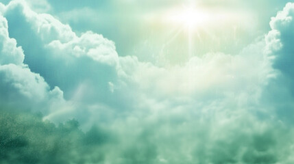 Fototapeta premium Sky Blue Stunning Fluffy Clouds Perfect Day