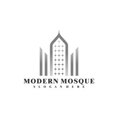Obraz premium Mosque logo vector illustration. Modern Mosque logo design concept template
