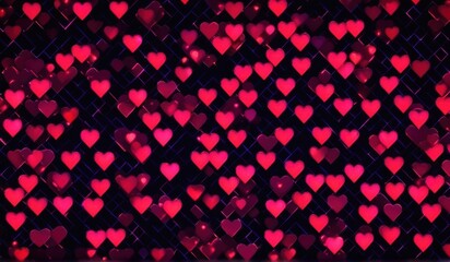 A vibrant pattern of hearts intertwined leaves, creating a dynamic and romantic design.