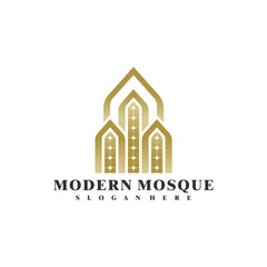 Fototapeta premium Mosque logo vector illustration. Modern Mosque logo design concept template