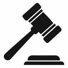 Silhouette of Auction Gavel Icon - Vector Design