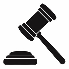 Silhouette of Auction Gavel Icon - Vector Design