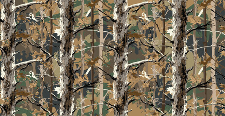 Trendy camouflage military pattern. Vector camouflage pattern for clothing design. Hunting camouflage texture