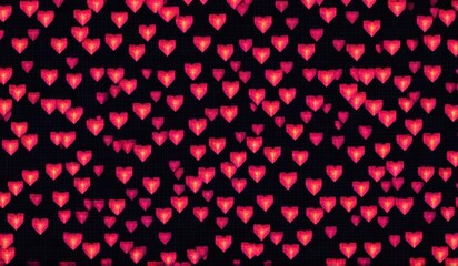 A vibrant pattern of hearts intertwined leaves, creating a dynamic and romantic design.