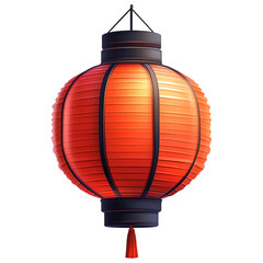 traditional red Chinese lantern isolated on transparent background png. decorative element stickers for Chinese lunar new year