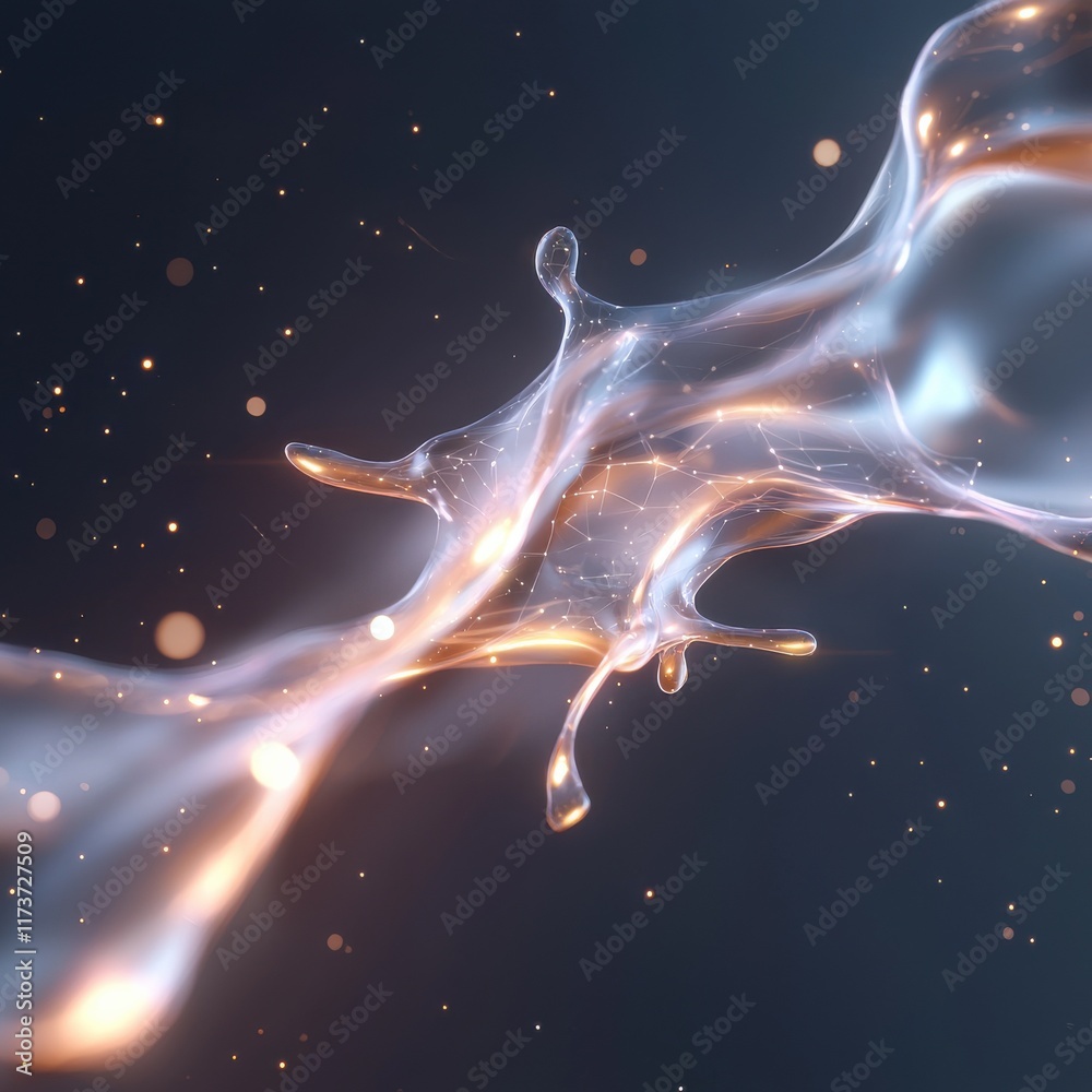 Poster dynamic neural network visualization abstract background digital art modern design creative environm