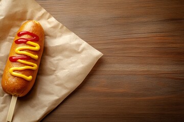 elicious homemade corn dogs served with ketchup and mustard perfect for a summer picnic or snack
