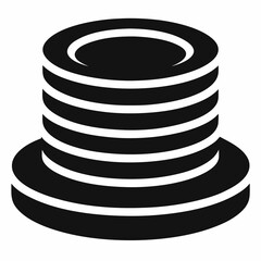 Stacked Coins Icon Silhouette Vector