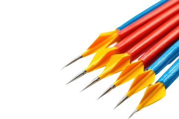 Colorful geometric shapes arranged artistically on a white background presenting a modern design aesthetic ideal for creative projects and branding