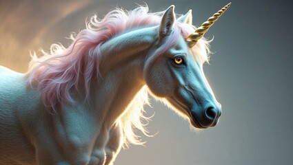 Ethereal Unicorn in an Enchanted Nighttime Forest