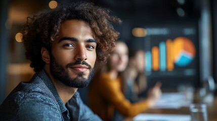 Fototapeta premium Portrait of a Confident Young Man in a Business Setting