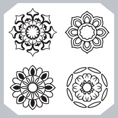 Simple Mandala Logotype Icons Stunning Vector Silhouettes