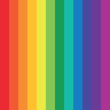 Colour bars with complementary hues. Spectrum of 12 rainbow shades arranged in strips, single-tone tints in a row, derived from a chromatic wheel, used in art and paintings. Primary theory of pigment 