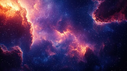 Fototapeta premium Cosmic Nebula: A Celestial Tapestry of Stars and Nebulae