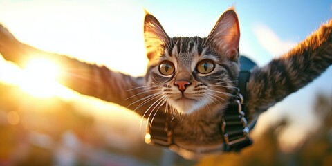 cat skydiving