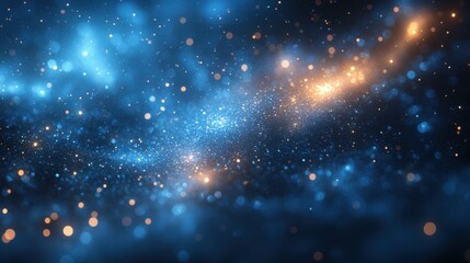 Obraz premium Blue and Gold Glitter Abstract Background.