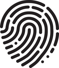 Fingerprint scanner icon with editable stroke.fingerprint icon Signature concept for password encryption. to protect information vector transparent background .