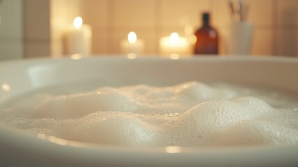 Serene Bubble Bath Retreat - Relaxing in Cozy Bathroom with Candlelight and Aromatherapy