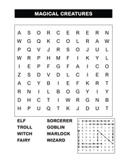word search Magical Creature