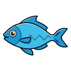 Pacu fish isolated flat vector illustration on white background