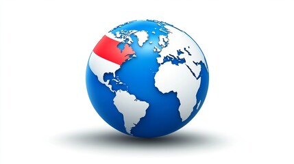 Naklejka premium 3D Vector Illustration of France's Map and Flag on a Globe, Highlighting Its Position on the World Map