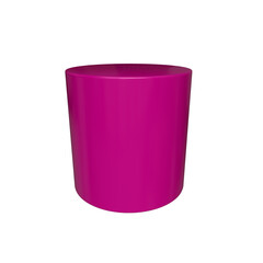 Pink cylinder in perspective, isolated on transparent background PNG