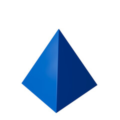 Blue pyramid in perspective isolated on transparent background PNG