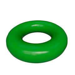 Green torus in perspective isolated on transparent background PNG