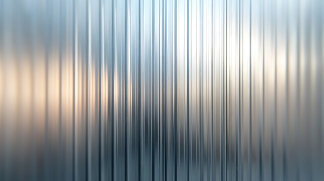 Abstract Silver Corrugated Metal Texture with Sunset Reflection