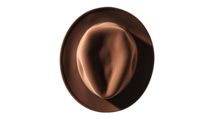 Photo of Brown men's hat in retro style isolated on transparent background