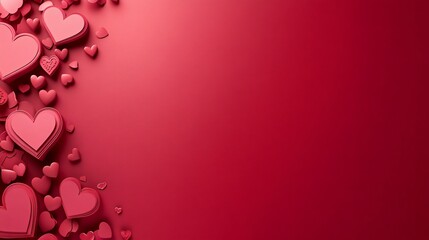 Romantic Red Hearts Background Valentines Day