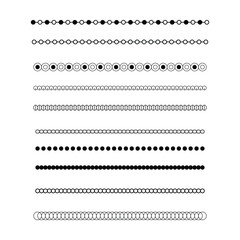 Divider border frame circle shape horizontal line vector icon for decorative vintage doodle element for design in vector illustration
