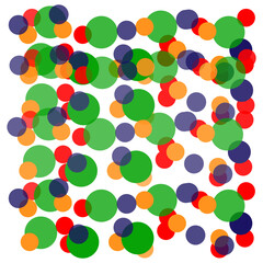 Overlapping circles in varying sizes and bright different colors. Working with statistics and information. Multicolored crossed circles. Flat vector collection, eps10 55