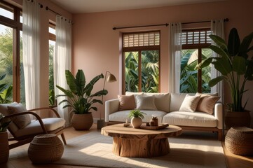Sunlit rustic interior large blank