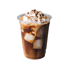 Cup of Iced Cappuccino Coffee with Ice Cream Beverage Photography