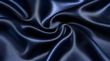 Fototapeta premium Smooth silk fabric in deep navy blue with subtle sheen and elegant folds