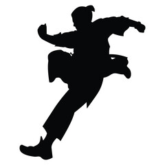 Elegant Silhouette Illustration Martial Art