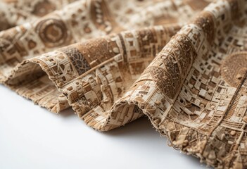 Beige fabric with intricate pattern