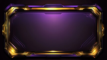 Obraz premium Abstract Purple and Gold Geometric Frame Design