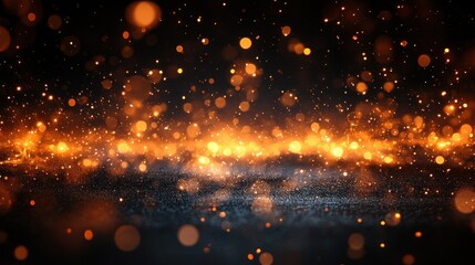 Obraz premium A vibrant display of glowing particles and sparks against a dark background.