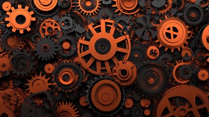 Intricate Gears Mechanism Abstract Background