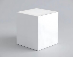 A Blank White Cardboard Box on Gray Background