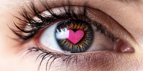 Fototapeta premium woman with heart-shaped pupil