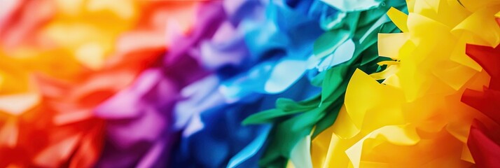 pride parade and pride month concept with lgbtqia and rainbow flags for 2025 pride month