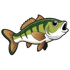 Perch fish isolated flat vector illustration on white background