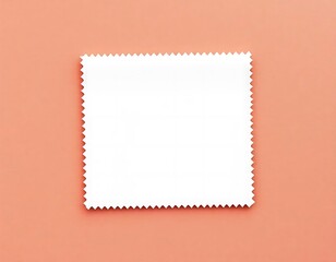 White scalloped swatch on coral background