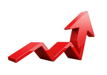 Red Up Arrow Icons Business Illustration isolated on transparent background, png.